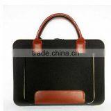 Hot Sale Felt Computer Messenger Bag With Faux Leather Handles thumbnail-2