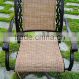 swivel grid cast aluminum chair in metal materialwith sling fabric general in bar and garden use