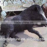 Garden Lying Cast Brass Wild Boar for Sale thumbnail-1