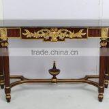 Art Deco Brown And Gold Console Table thumbnail-3