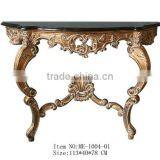 Green Marble Baroque Wall Cleat 2 Leg Console Tables thumbnail-4