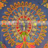 Handcrafted Khambadia Patchwork Indian Dancing Peacock Hand Embroidery Work Cotton Wall Hanging Tapestry thumbnail-2