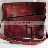 High Quality Classic Design Handmade Vintage Pure Goat Leather Office Bag thumbnail-1