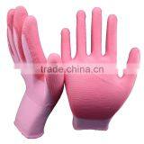 NMSAFETY Coated Seamless Pink Nylon Coated Pink PU Women Working Gloves thumbnail-1