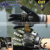 NMSAFETY Custom Made Mechanical Gloves Knitted Dipping Black Nitrile Protective Gloves thumbnail-1