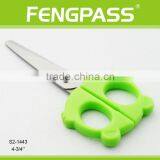 S2-1443 4-3/4" 2CR13 Stainless Steel PP Plastic Handle Cute Paper Cutting Stationery / Kid Scissors With Blunt Tip thumbnail-1