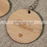 Custom Bamboo Wood Laser Engraved Keyring With Logo thumbnail-2