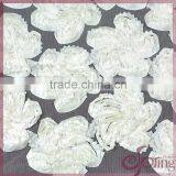 White Embroidery Coiling Ribbon Lace Applique Work Design 3d Lace Fabric thumbnail-4