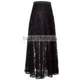 Women's Clothing Direct Factory New Fashion Hot Sexy Black Lace Latest Maxi Long Skirt Design thumbnail-3