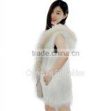 CX-G-B-69C Lastet Designs For Women Rabbit Fur Vest With Raccoon Coat thumbnail-2