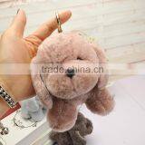 CX-R-53 Dog Shape Fashion Cheap Fancy Genuine Sheep Fur Tail Key Chain thumbnail-4
