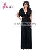 Women's Batwing Deep V-neck Dolman Sleeve Maxi Dresses Elegant Abendkleider Lang thumbnail-1