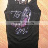Wholesale Custom Bride To Be Bling Tank Top Women's Cotton Lace Vest Wedding thumbnail-3