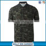 Tonal Green Pima Cotton Camouflage Print Polo Shirt Design thumbnail-1