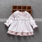 Long Sleeve Baby Cotton Dress Striped Child Princess Yellow Lotus Collar Design Princess Dress thumbnail-5