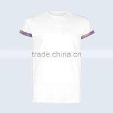 Custom Promotional Round Neck Plain White Men Rolled Sleeve t Shirts thumbnail-1