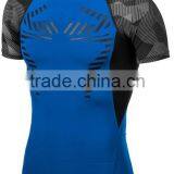 Polyester Gym Mens Spider Print Slim Fit Quick Dry Short Sleeve Blank Training T Shirt thumbnail-1