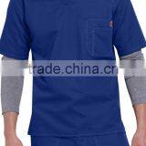 High Quality Solid Colored Men Denim Scrubs Top for Hospital Wearing thumbnail-4