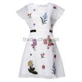 Dress Women Summer Round Collar Stereo Crochet New Retro Flower Embroidery Design Lace Enening Party Dress thumbnail-4