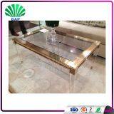 Modern Glass Top Table Gold Metal Corner Tea Table Living Room PC Table thumbnail-3