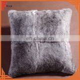 Top Quality Fur Natural Brown Color Hare Rabbit Fur Pillow thumbnail-3