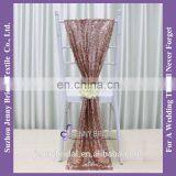 C385#24 Pageant and Bridal Sash Rose Gold Sequin Chair Cover Chair Sashes thumbnail-3