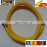 Yellow stainless steel flexible corrugated gas hose