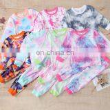 Baby Boy Girls Tie-Dye Clothes Set Autumn Spring Long Sleeve Button O-neck Tops Romper Pants 3Pcs Outfit for Newborn Infant Baby thumbnail-1