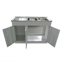 Cheap Kitchen Furniture Kitchen Cabinet With Sink, 2 Bowls thumbnail-3