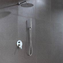 Super Slim Shower Set With Round Ultra Thin Shower Head Shower Arm Mixer Hanheld Showerhead thumbnail-3