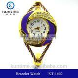 Hot Sell Watch in Spanish Express Beautiful Crystal Watch Glass Face Bracelet Watch thumbnail-1