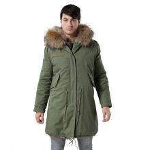 Neuer Stil europäischer und amerikanischer Herbst- und Wintermantel, militärgrün, mittel lang, Wintermantel mit echtem Fuchsfell, Baumwollkleidung thumbnail-4