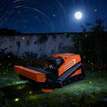 Industrial Grade Cordless Self Propelled Remote-Controlled Gasoline Electric Hybrid Crawler Lawn Mower Flail Cutting 800MM Width thumbnail-2
