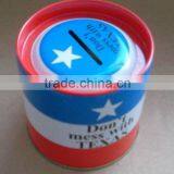 High Quality Round Metal Coin Bank Printed Tin Coin Bank Coin Tin Bank thumbnail-1