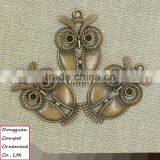 Wholesale Hollow Out Diy Jewelry Large Zinc Alloy Owl Pendant thumbnail-1