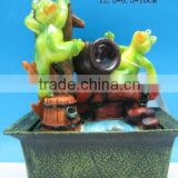 Polyresin frog w/battery operated fountain