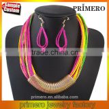 Bohemia Fine African beads Jewelry Sets Multilayer Gold Choker Necklaces Earrings Light Weight