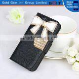 New Arrival Rhinestone Flip Phone Leather Case For HuaWei G520