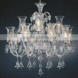 6 Light Clear Glass Arm Chandelier thumbnail-3