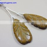 Yellow jasper 13*28 Long Pear with carving, Pair 100% Natural gemstones AAA Quality product Hand made in India