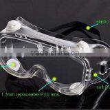 2016 Cheap Medical Safety Goggles Surgical CE Standard Safety Goggles Wide Vision Surgical & Working PVC Safety Goggles for Sale