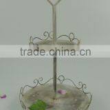Handmade Antique Decorative 2 Tier Metal Cupcake Stand