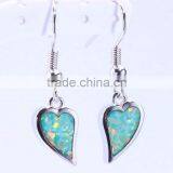 Pink Opal Wholesale 925 Sterling Silver Heart Dangle Earrings thumbnail-3