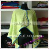 Cotton Fleece Olive Green Poncho thumbnail-1