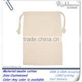 Natural Organic Cotton Muslin Drawstring Bag