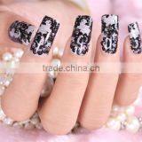 16Tips White And Black Nail Art Lace Sticker thumbnail-2
