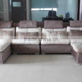 Nice comfortable U-shaped fabric or leather corner sofa (NY1688)