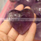 Natural Carved Amethyst Heart Shape Quartz Crystal Stone Hearts for Gift thumbnail-5