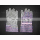 Grey Color PVC Impregnated Palm Stripe Cotton Back Glove thumbnail-1