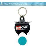 Eco-friendly custom plastic trolly coin keychain